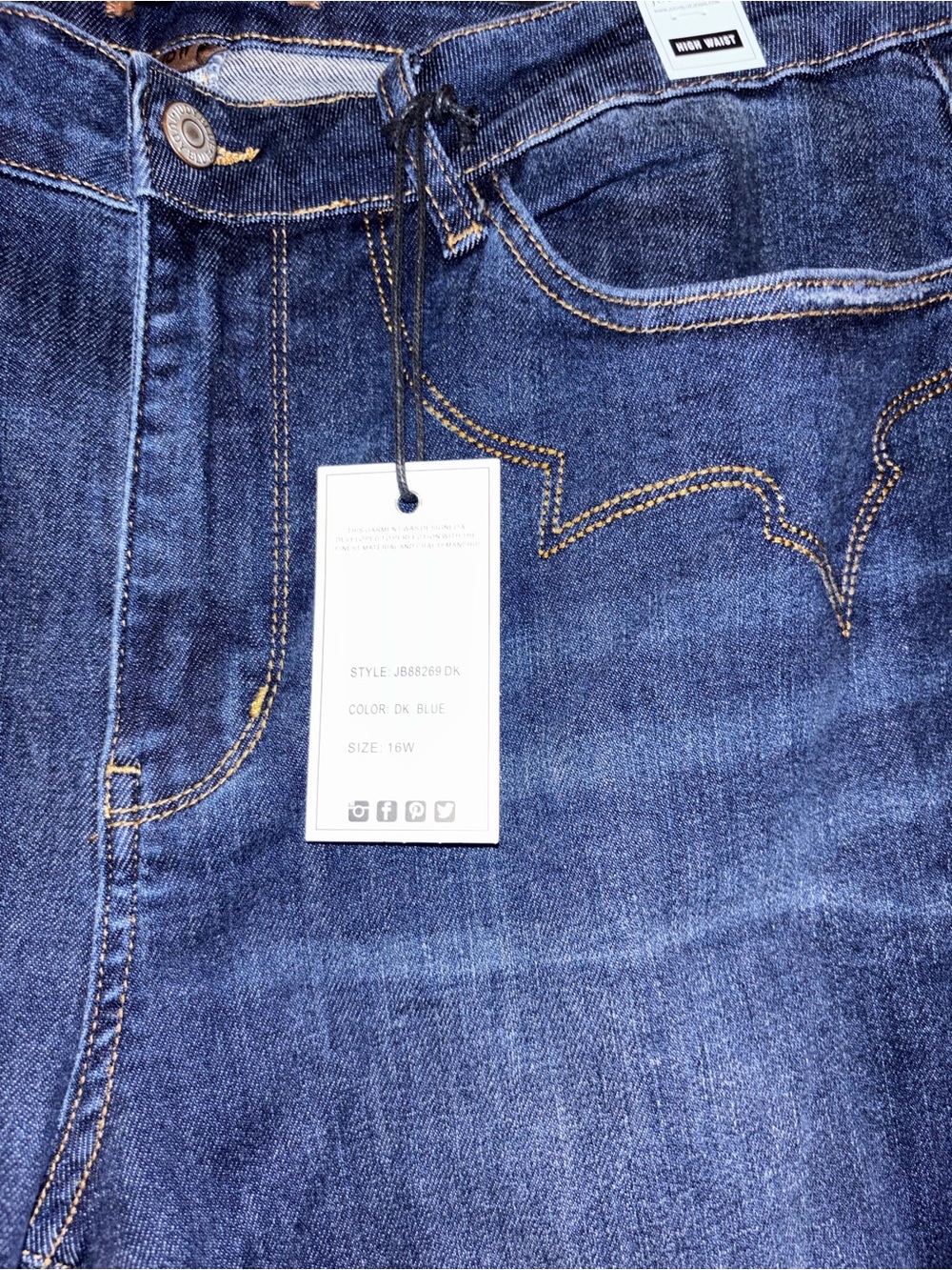 Judy Blue High Waist Western Embroidery Detail Skinny 16W NWT - Picture 5 of 9